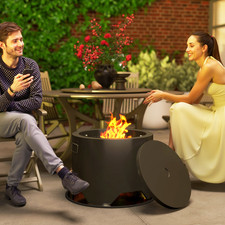 Fire Pit Table Round Black