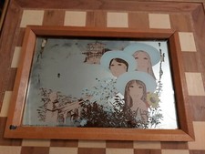 Vintage 1978 Aspell Saggers & Co Ltd Stapco Vogue Picture Framed Mirror 33x23cm