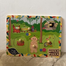 BBC IN THE NIGHT GARDEN MAKKA PAKKA Wooden Shape Sorter Puzzle With Pegs Toy