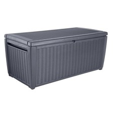 Grey Rattan Effect Garden Storage Box Keter Sumatra Anthracite 511L - New Flat