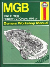 MG MGB ROADSTER,CONVERTIBLE,MGB GT COUPE HAYNES WORKSHOP MANUAL 1962-1980
