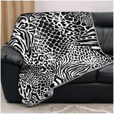 3D Animal Print Throw Soft Warm Faux Fur Fleece Sofa Bed Blanket Double King