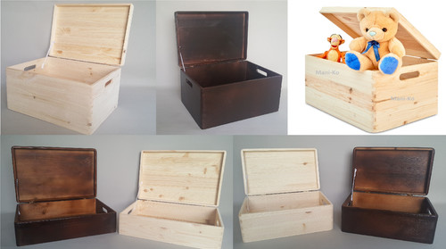 Solid wood box storage - wood,
