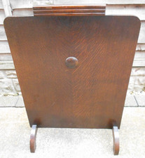 VINTAGE ART DECO STYLE WOODEN FIRE SCREEN SPARK GUARD 68cm H 35.5cm W *READ*