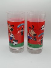 SET OF 2 VINTAGE COCA COLA WORLD CUP USA 94 DRINKING GLASSES