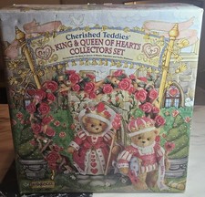 Cherished Teddies King & Queen Of Hearts Collectors Set With Box + Many Extras