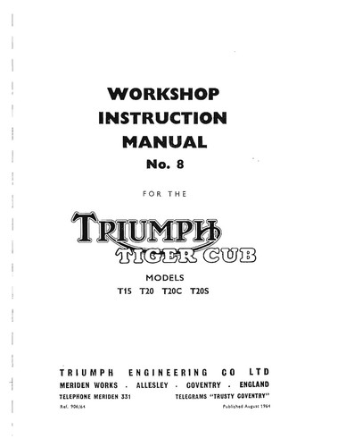 Triumph workshop manual - , 1957