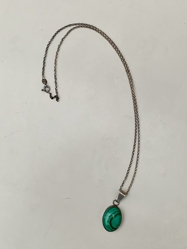 Vintage silver and malachite - and,