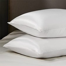 DARWEN STAR White Luxury Pillowcases Pack of 2, Poly Cotton, white