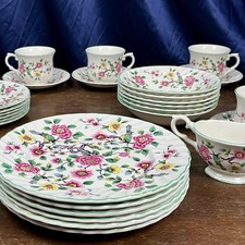 Vintage OLD FOLEY - CHINESE ROSE PORCELAIN AFTERNOON TEA SET 32-Piece James Kent