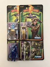 4 x Super 7 Reaction Power Rangers Action Figures MISB Baboo Scorpia Wave 3