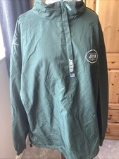 NFL New York Jets Shell Jacket, Size XXL XXXL Green, Half Zip, Pre-owned