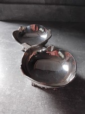 2 x white metal bonbon dishes - stamped "silver" on base. Vintage.