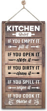 Hanging Kitchen Rules Wood