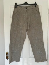 Zara embroidered trousers - L - (around 14) - stone - very good condition