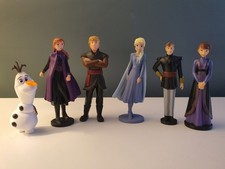 Disney Frozen Figure Bundle  6PCS Set with Anna, Elsa, Sven, Olaf Cake Toppers