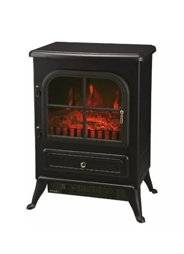 Black electric stove fire - electric,