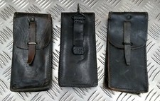 Vintage Military Issue Leather Utility Pouch With Belt Loop & Ring