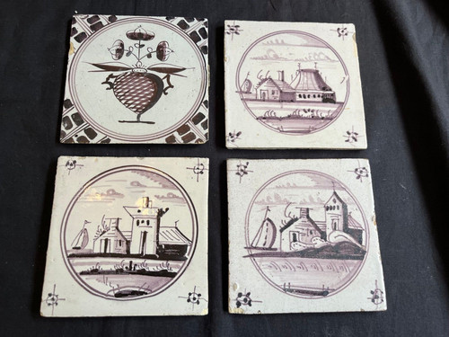 Nice set dutch delft manganese - delft,
