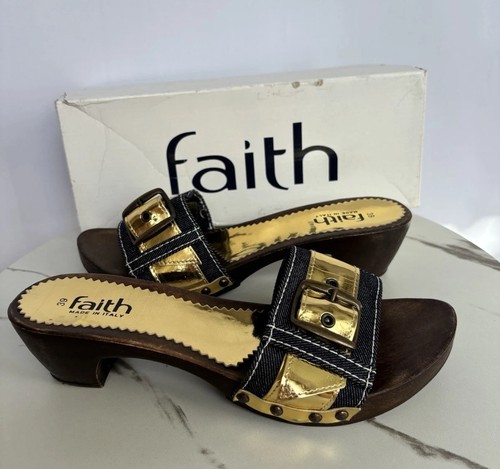 Faith vintage denim gold - &,
