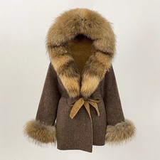 Winter Fox Fur Collar Cashmere