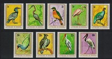 Hornbill Anhinga Flamingo Eagle Stork Birds 9v Burundi 1979 MNH