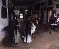 John Sargent A Venetian Interior 1882 17"x 22" Archival Art Print