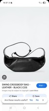 COS Black Leather Sling Crossbody Bag New Authentic