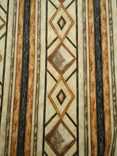 Lounge Curtains: diamond pattern - gold, black, cream (2 pairs), good condition