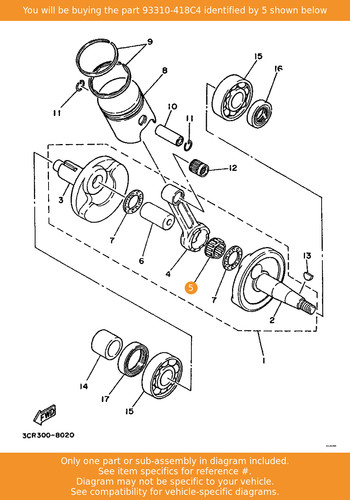 Yamaha bearing 93310 418c4 - yamaha, bearing,