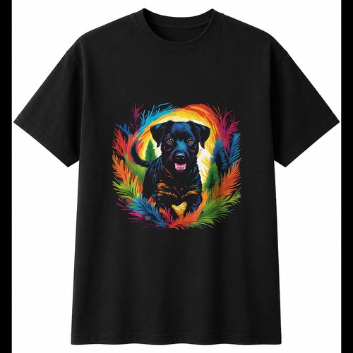 Psychedelic patterdale terrier - psychedelic,