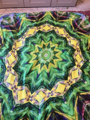 Vintage silk green patterned - vintage,