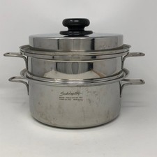 Saladmaster 316ti SS Titanium 3 qt Pan Pot Steamer Double Boiler Lid USA Nice