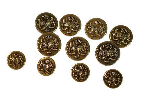 Vintage gold crest buttons - gold,