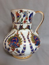 SUPERB LARGE IZNIK INSPIRED HIGH QUALITY GURAL PORCELAIN HAND MADE BALUSTER JUG
