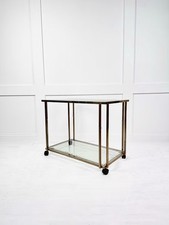 Brass And Bevel Glass Top Cocktail/Serving  Trolley, Belgium c.1980's