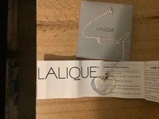 Lalique opalescent crystal heart pendant on silver chain boxed