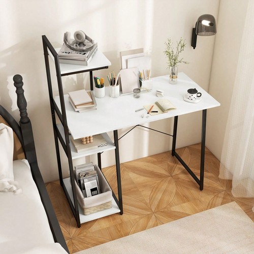 Computer desk with shelves - computer,