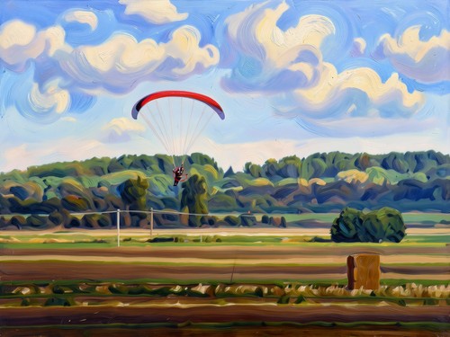 Arty paraglider card greeting - arty,