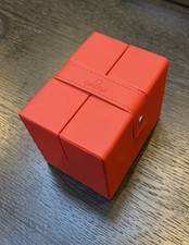 Genuine Omega Box Watch Case Red Button Up Protective Travel Service Carrier