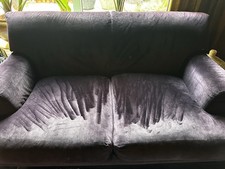 Purple Aubergine Velvet Sofa Habitat 3 Seater Good Used Condition