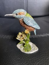 Leonardo Collection Cast Metal And Painted Kingfisher Figure 7cm Tall Small Flaw