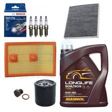 5L 0W20 & OIL AIR CABIN & PLUGS SERVICE KIT FOR AUDI A1 TFSI 1.4 SPORT 2011-18