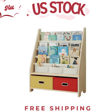 4-Tier Kids Bookshelf with Toy