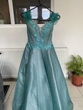 Prom  Gown Dress , Blue Turquoise, Size 10, Length 135cm