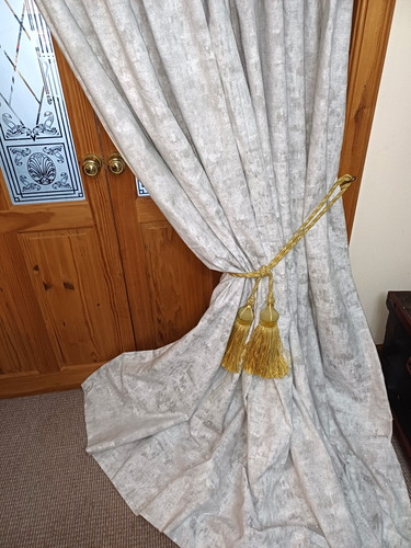 Chenille curtains silver - chenille,