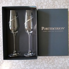 Portmeirion flutes - Occasion Glasses With crystal Diamond Detail - Wedding 