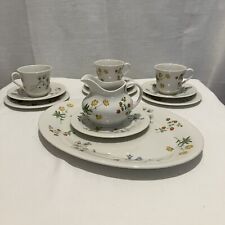 Royal Doulton Springtime Floral Teaset 3 Trios 4 Tea Plates 1 Oval Platter 1 Jug