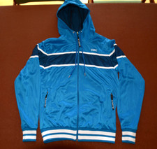 LUFC LEEDS UNITED Official Blue Hooded Track Jacket Mens Small