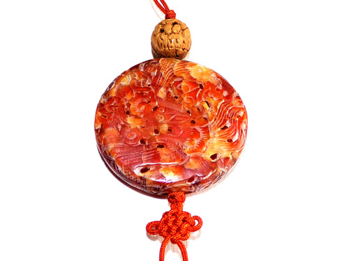 Chinese carved stone pendant - chinese,